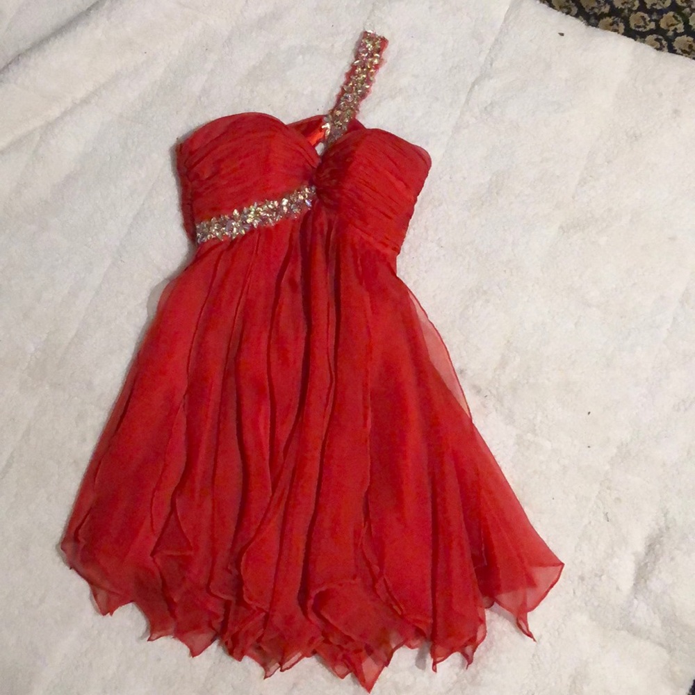 Let’s Fashion Size XS red formal dress